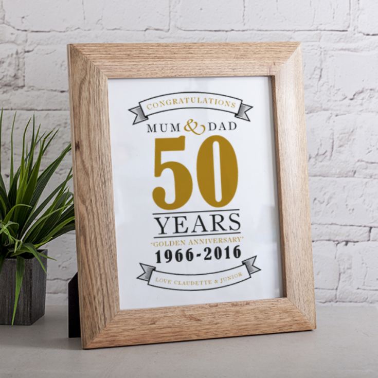 Personalised Golden Anniversary Print product image