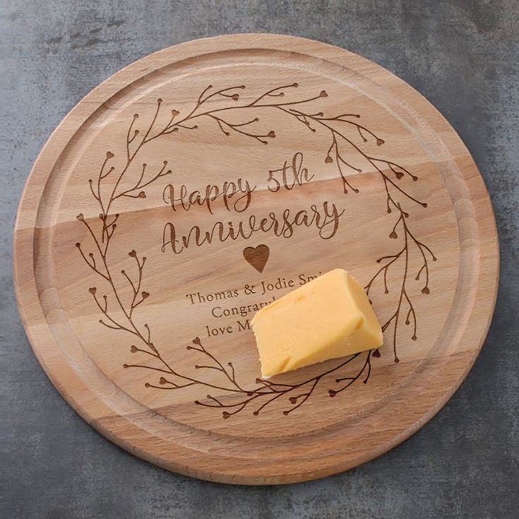 Engraved Anniversary Round Chopping Board product image
