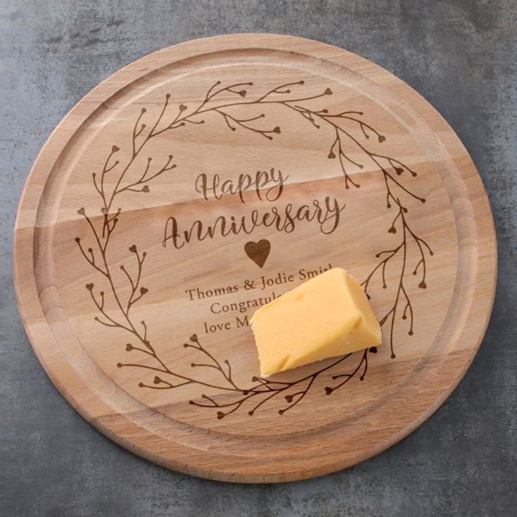 Engraved Anniversary Round Chopping Board product image