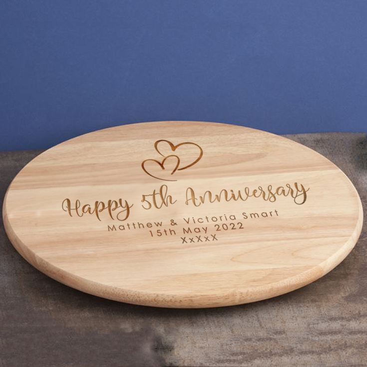 Engraved Anniversary Wooden Lazy Susan The Gift Experience