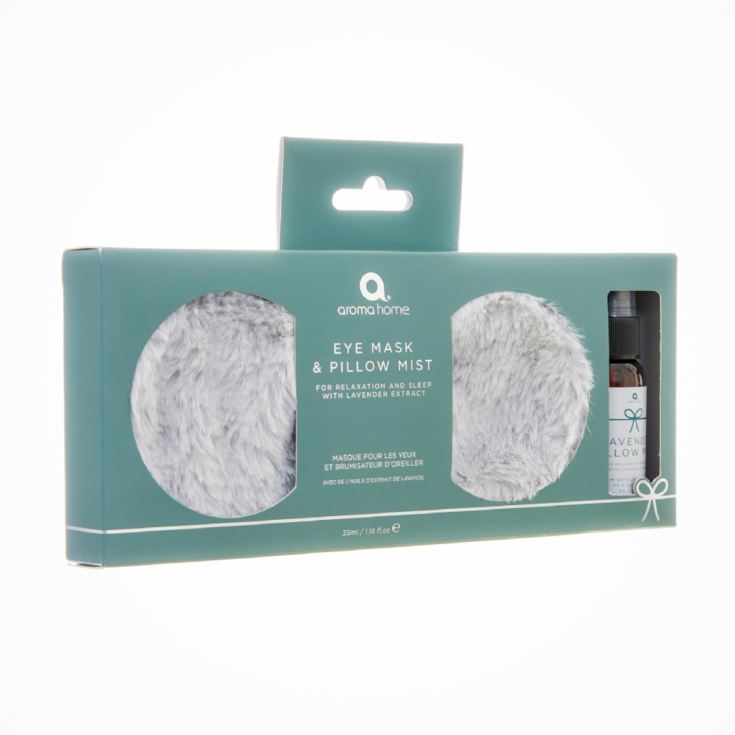 Grey Faux Fur Eye Mask & Pillow Spray Set product image