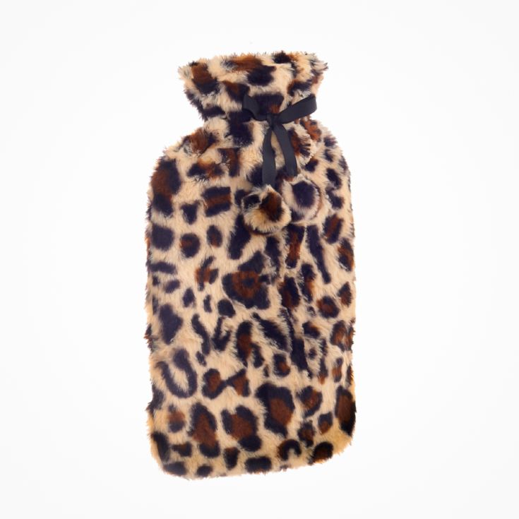 Leopard Print Fur 2l Hot Water Bottle and Eye Mask Gift Set product image