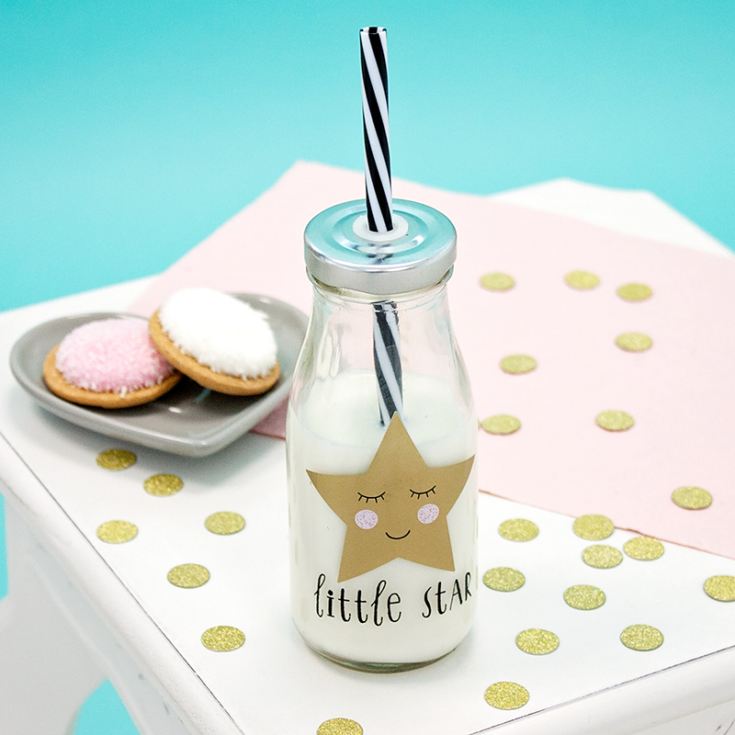 Sweet Dreams Mini Milk Bottle with Straw The Gift Experience