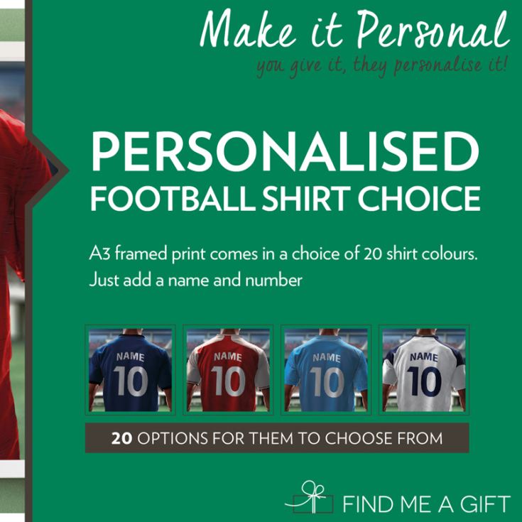 Personalised Football Shirt Poster Choice (A3 Framed) product image