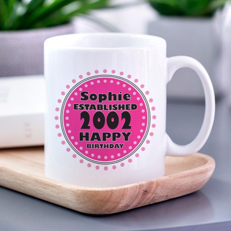 Established in... Personalised 18th Birthday Mug Pink product image