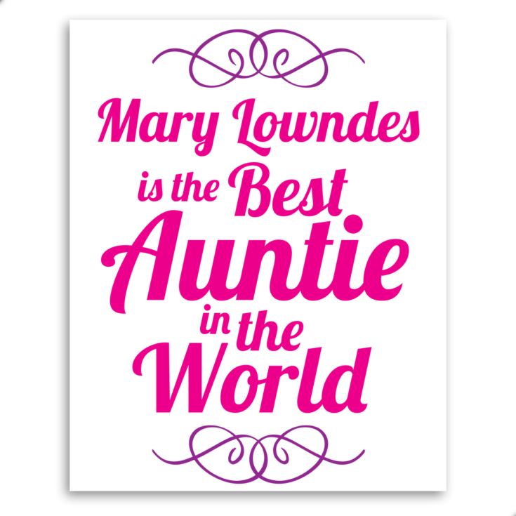Personalised Best Auntie in the World Framed Print product image