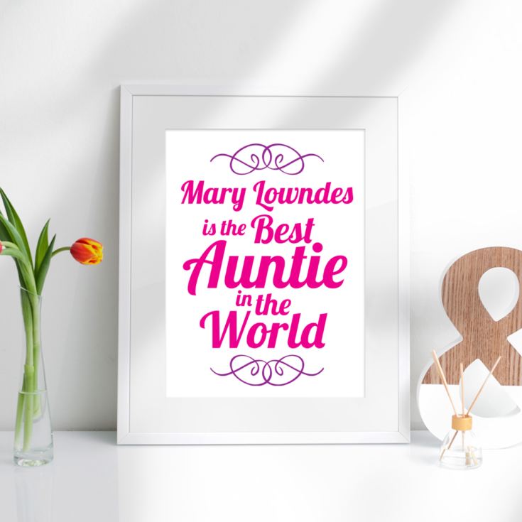 Personalised Best Auntie in the World Framed Print product image