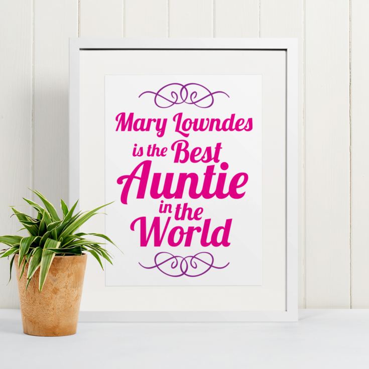 Personalised Best Auntie in the World Framed Print product image