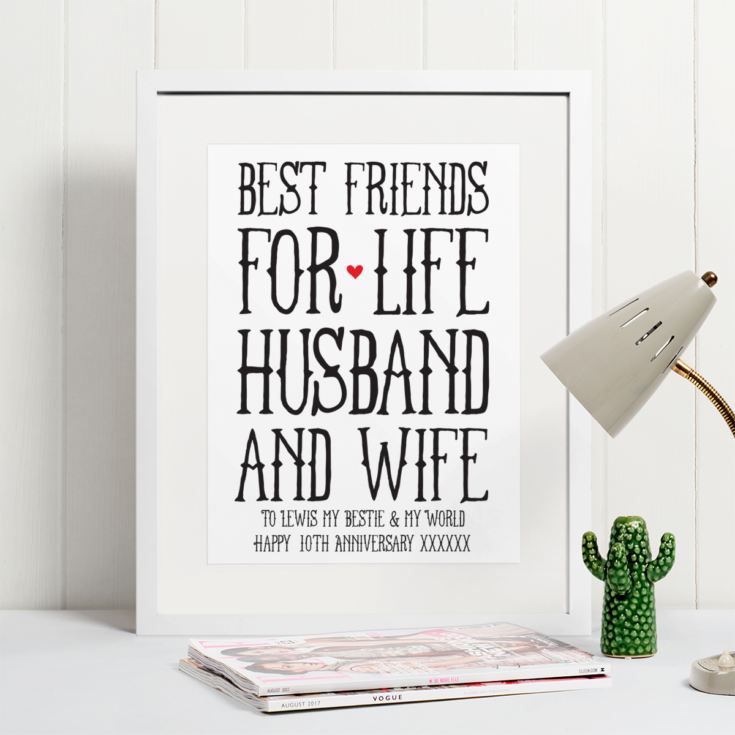 Personalised Best Friends for Life Husband and Wife Framed Print product image