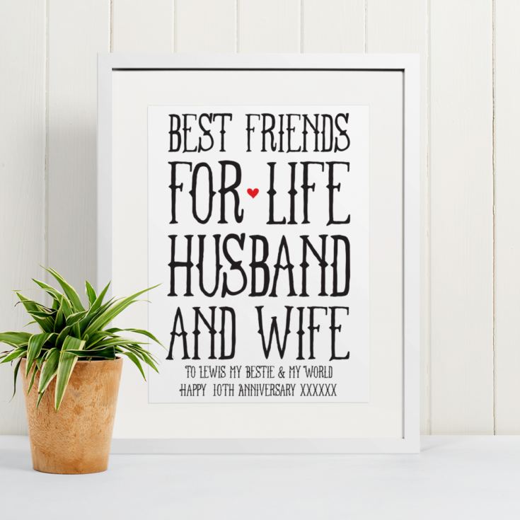 Personalised Best Friends for Life Husband and Wife Framed Print