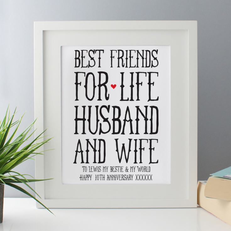 Personalised Best Friends for Life Husband and Wife Framed Print product image