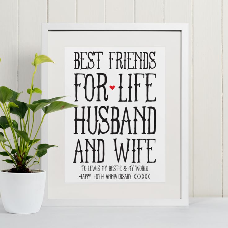 Personalised Best Friends for Life Husband and Wife Framed Print product image