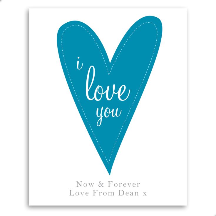 I Love You Personalised Framed Print - Blue product image