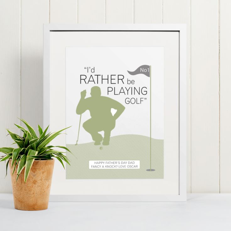 Personalised I'd Rather Be Playing Golf Framed Print product image