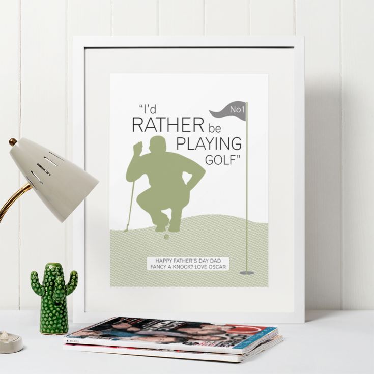 Personalised I'd Rather Be Playing Golf Framed Print product image