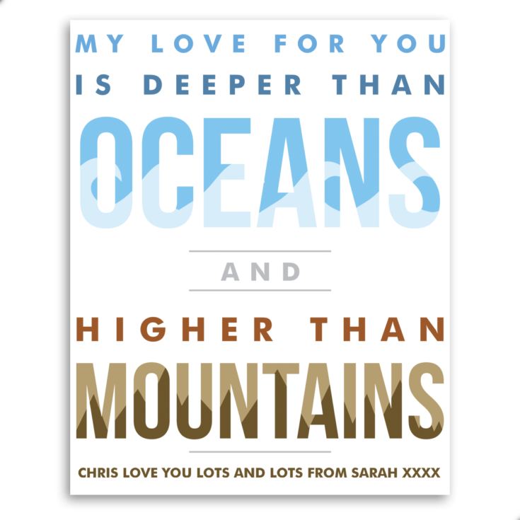 Personalised Oceans And Mountains Framed Print product image