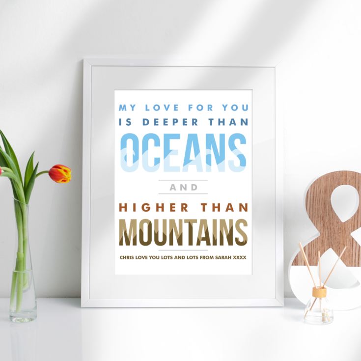 Personalised Oceans And Mountains Framed Print product image