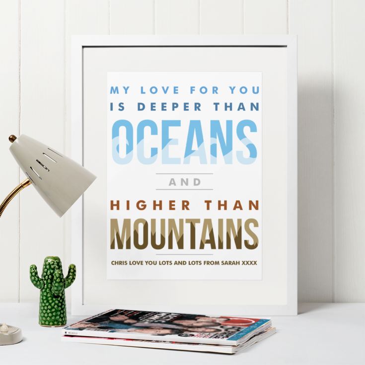 Personalised Oceans And Mountains Framed Print product image