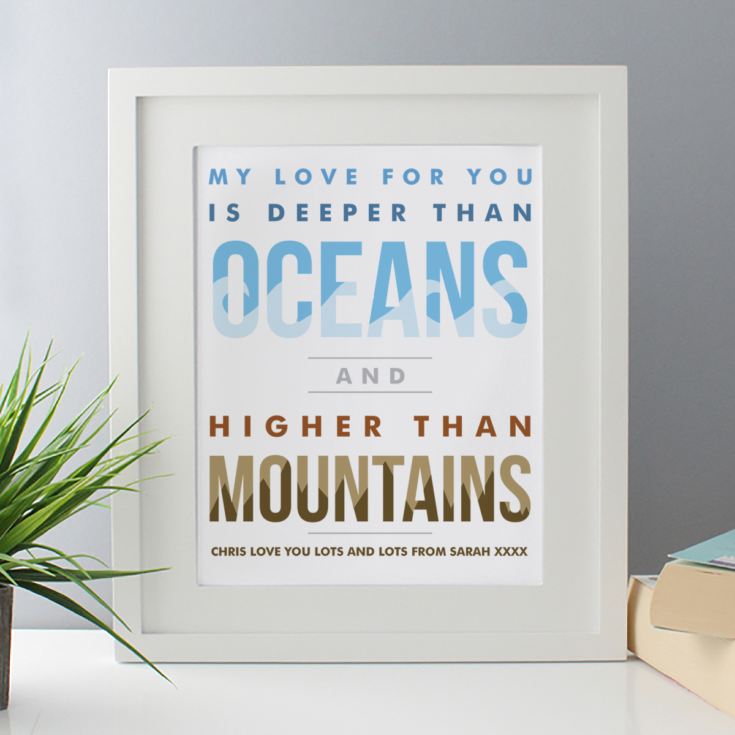 Personalised Oceans And Mountains Framed Print product image