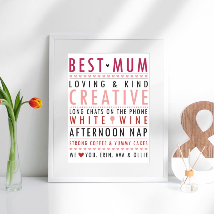 Personalised All About Mum Framed Print product image