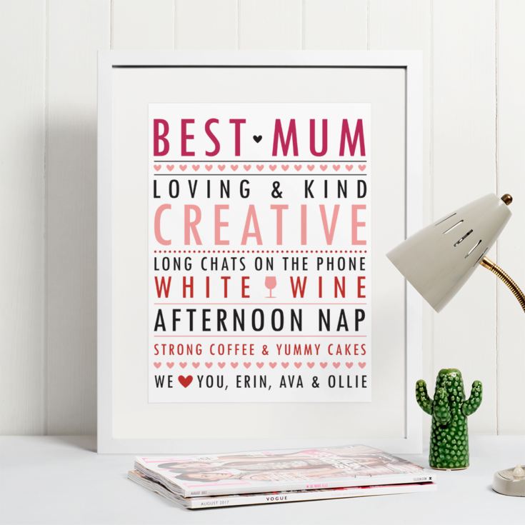 Personalised All About Mum Framed Print product image
