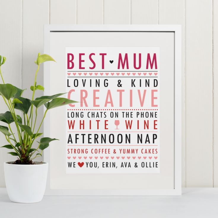 Personalised All About Mum Framed Print product image