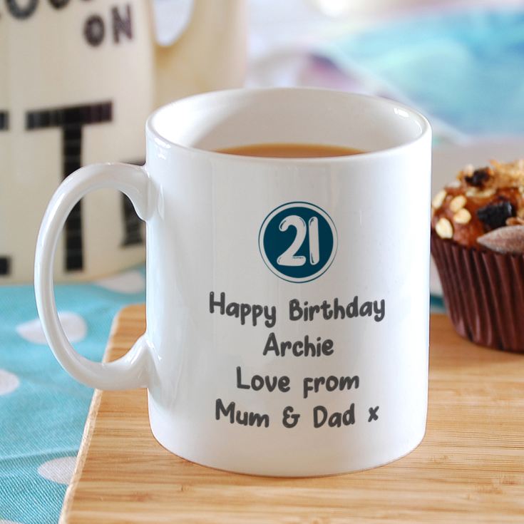 Personalised 21st Birthday Mug Blue product image