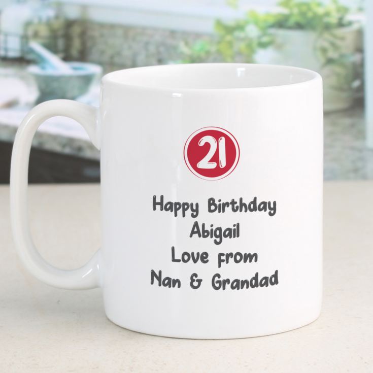 Personalised 21st Birthday Mug Red product image