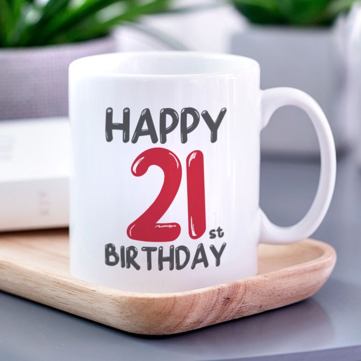 Personalised 21st Birthday Mug Red product image