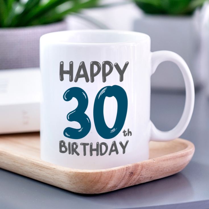 Personalised 30th Birthday Mug Blue product image