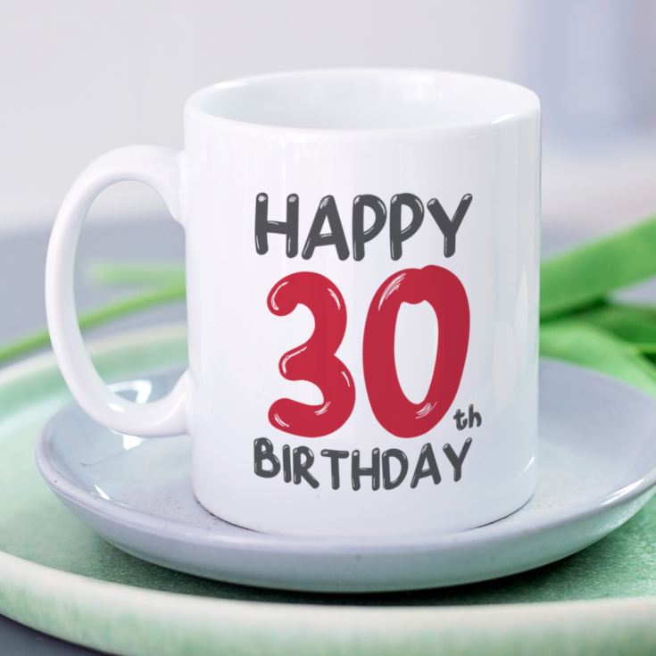 Personalised 30th Birthday Mug Red product image