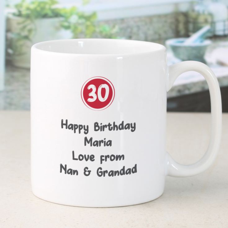 Personalised 30th Birthday Mug Red product image