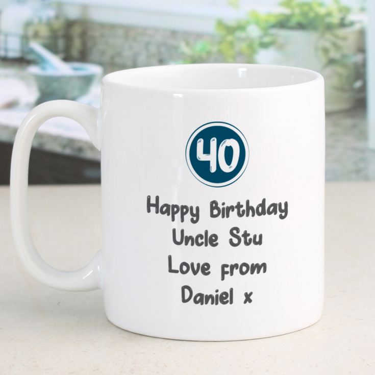 Personalised 40th Birthday Mug Blue product image