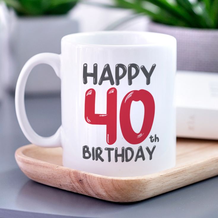 Personalised 40th Birthday Mug Red product image