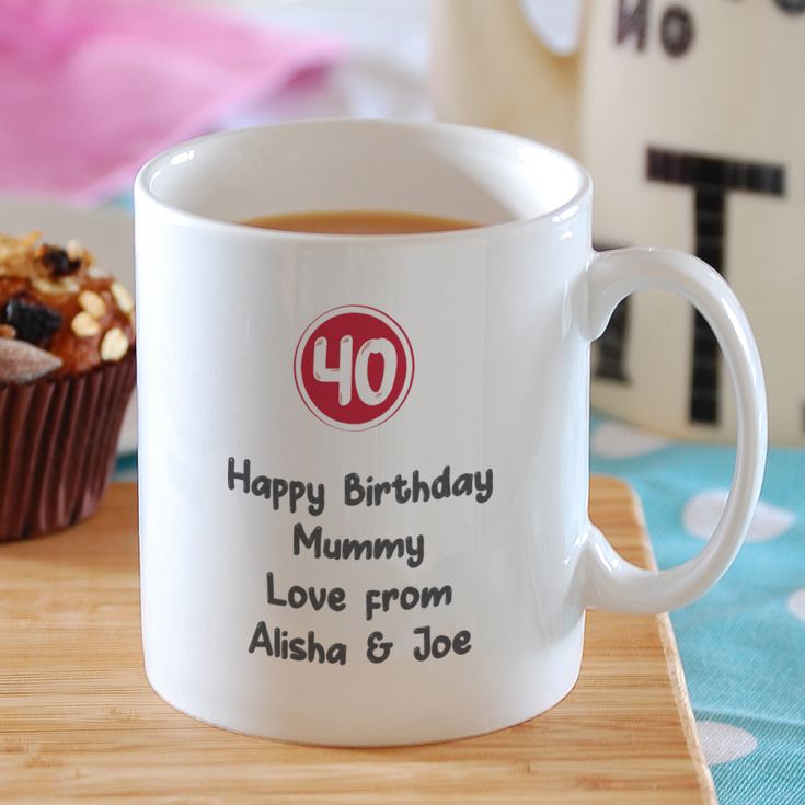 Personalised 40th Birthday Mug Red product image
