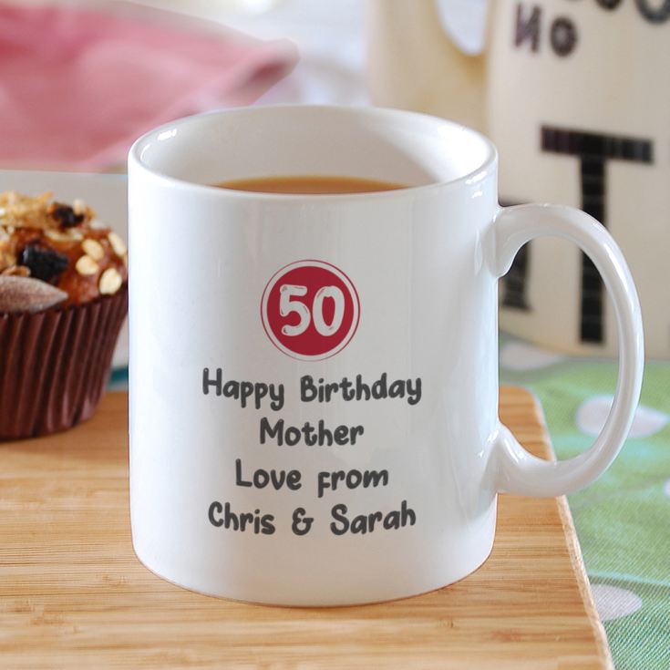 Personalised 50th Birthday Mug Red product image