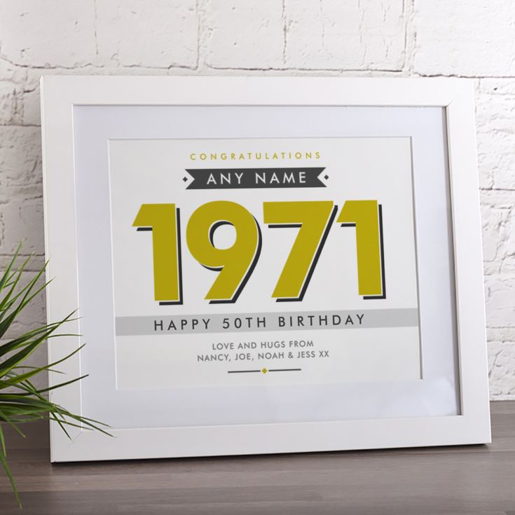 Personalised 50th Birthday Framed Print product image