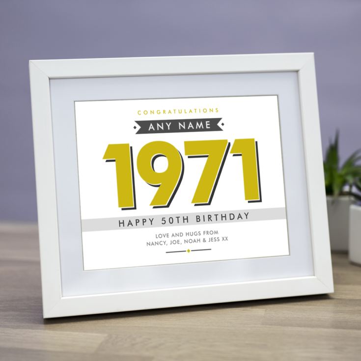 Personalised 50th Birthday Framed Print product image