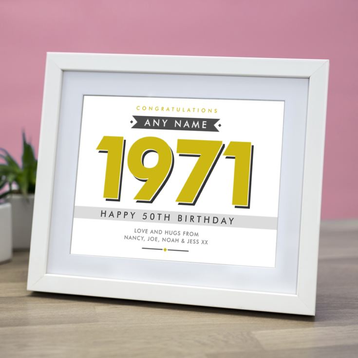 Personalised 50th Birthday Framed Print product image