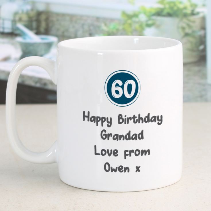 Personalised 60th Birthday Mug Blue product image