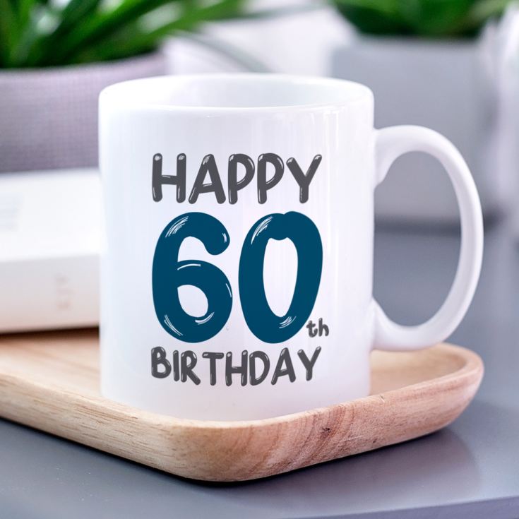 Personalised 60th Birthday Mug Blue product image