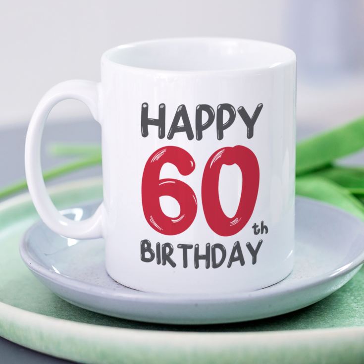 Personalised 60th Birthday Mug Red product image