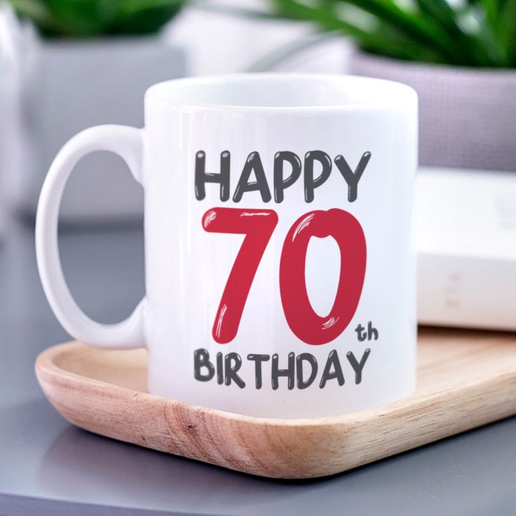 Personalised 70th Birthday Mug Red product image