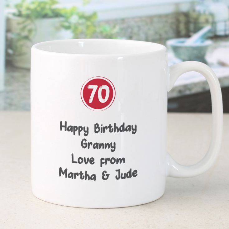 Personalised 70th Birthday Mug Red product image