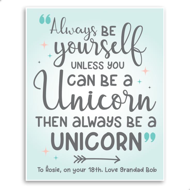 Personalised Always Be A Unicorn Framed Print product image