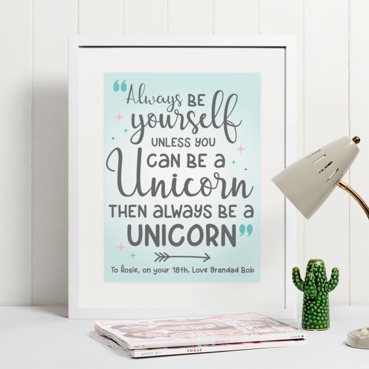 Personalised Always Be A Unicorn Framed Print product image