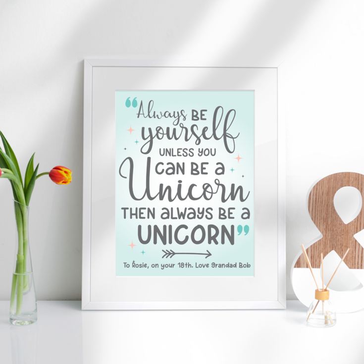 Personalised Always Be A Unicorn Framed Print product image