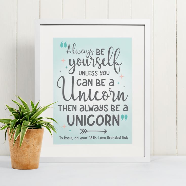 Personalised Always Be A Unicorn Framed Print product image