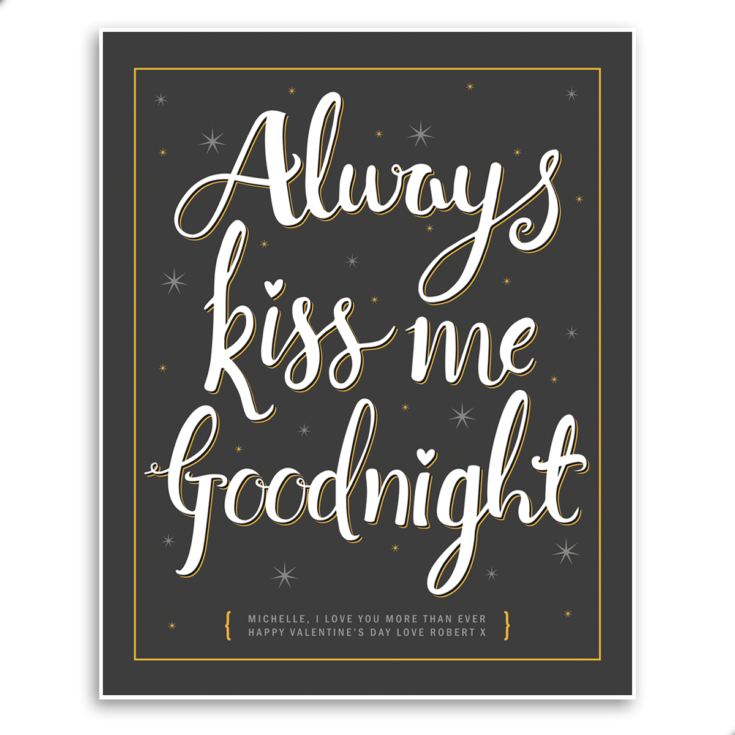 Personalised Always Kiss Me Goodnight Framed Print product image