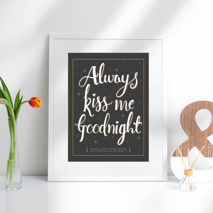 Personalised Always Kiss Me Goodnight Framed Print product image